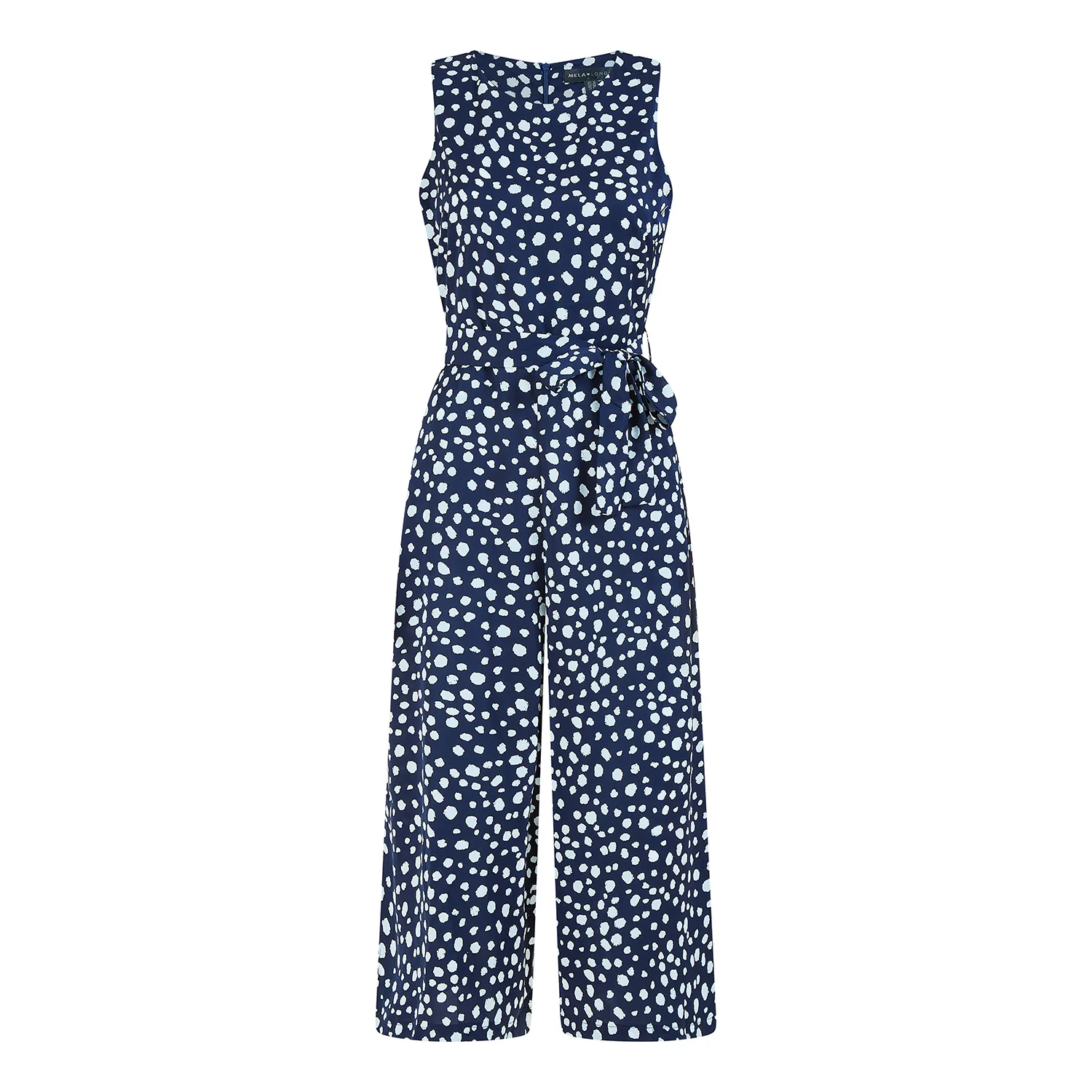 Mela Navy Blotch Print Culotte Jumpsuit - Image 5