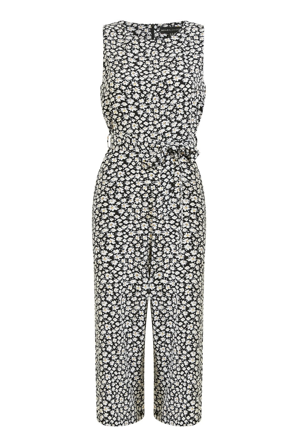 Mela Navy Ditsy Daisy Sleeveless Culotte Jumpsuit - Image 5