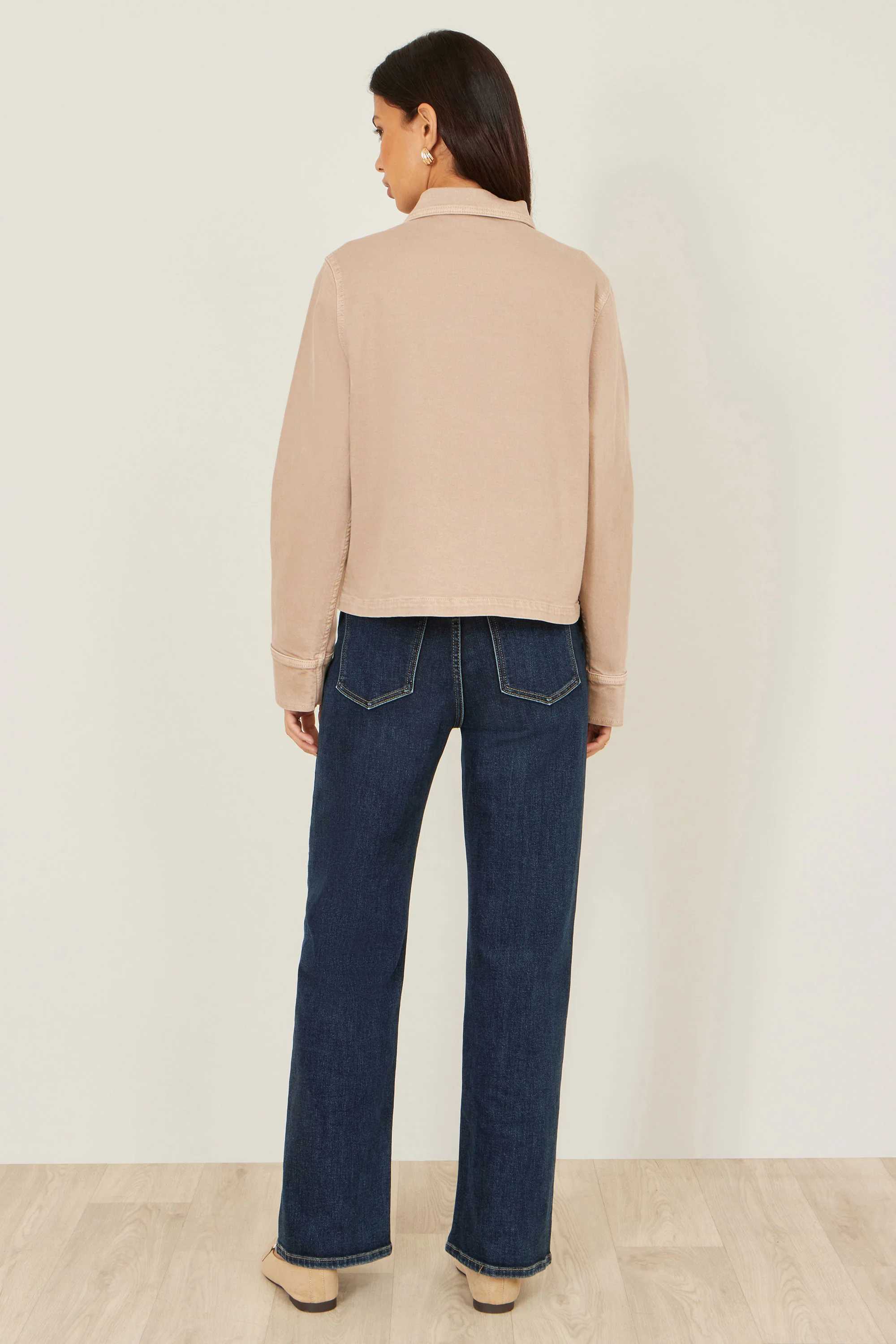 Yumi Beige Canvas Jacket With Patch Pockets - Image 5