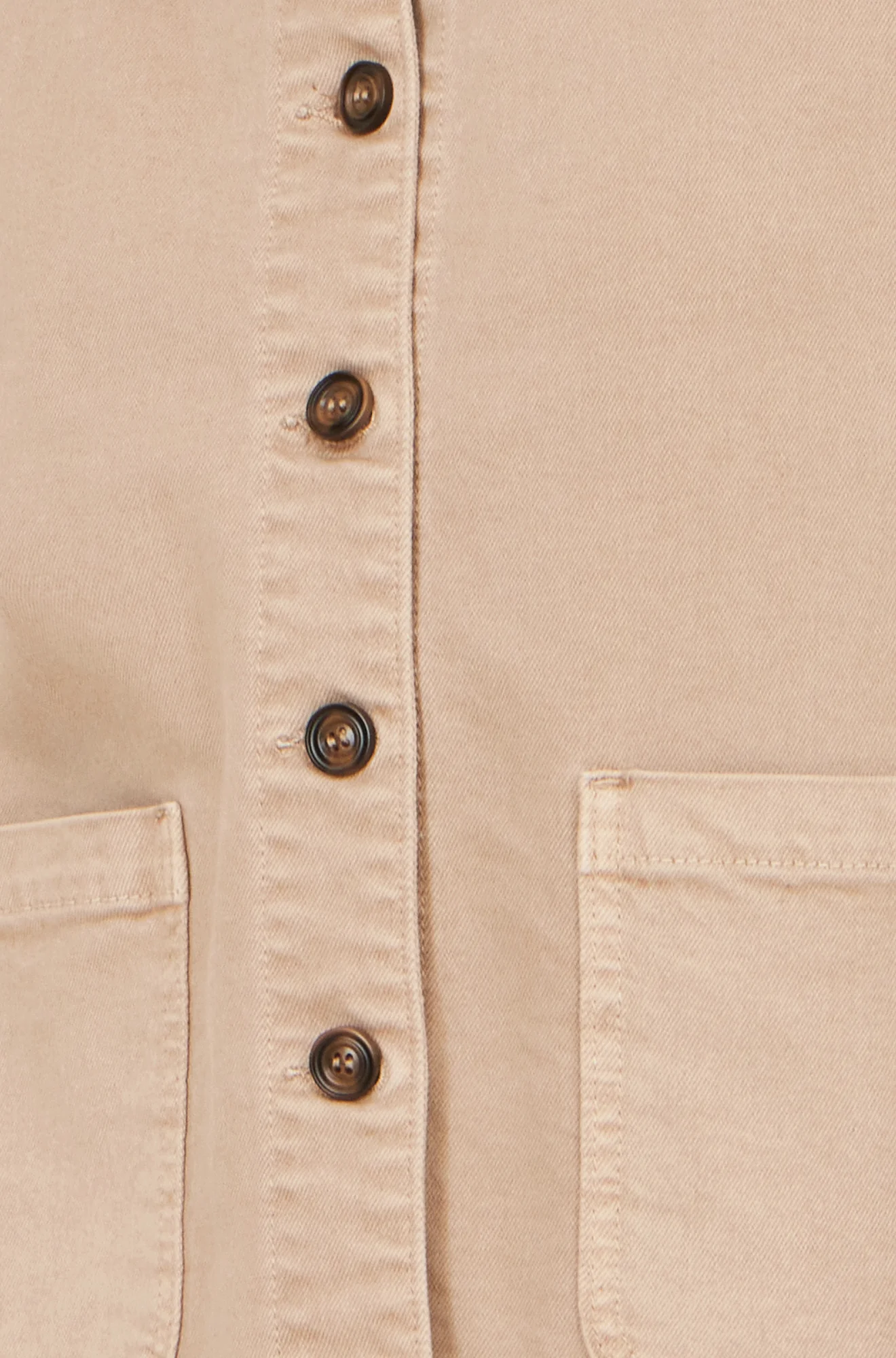 Yumi Beige Canvas Jacket With Patch Pockets - Image 7