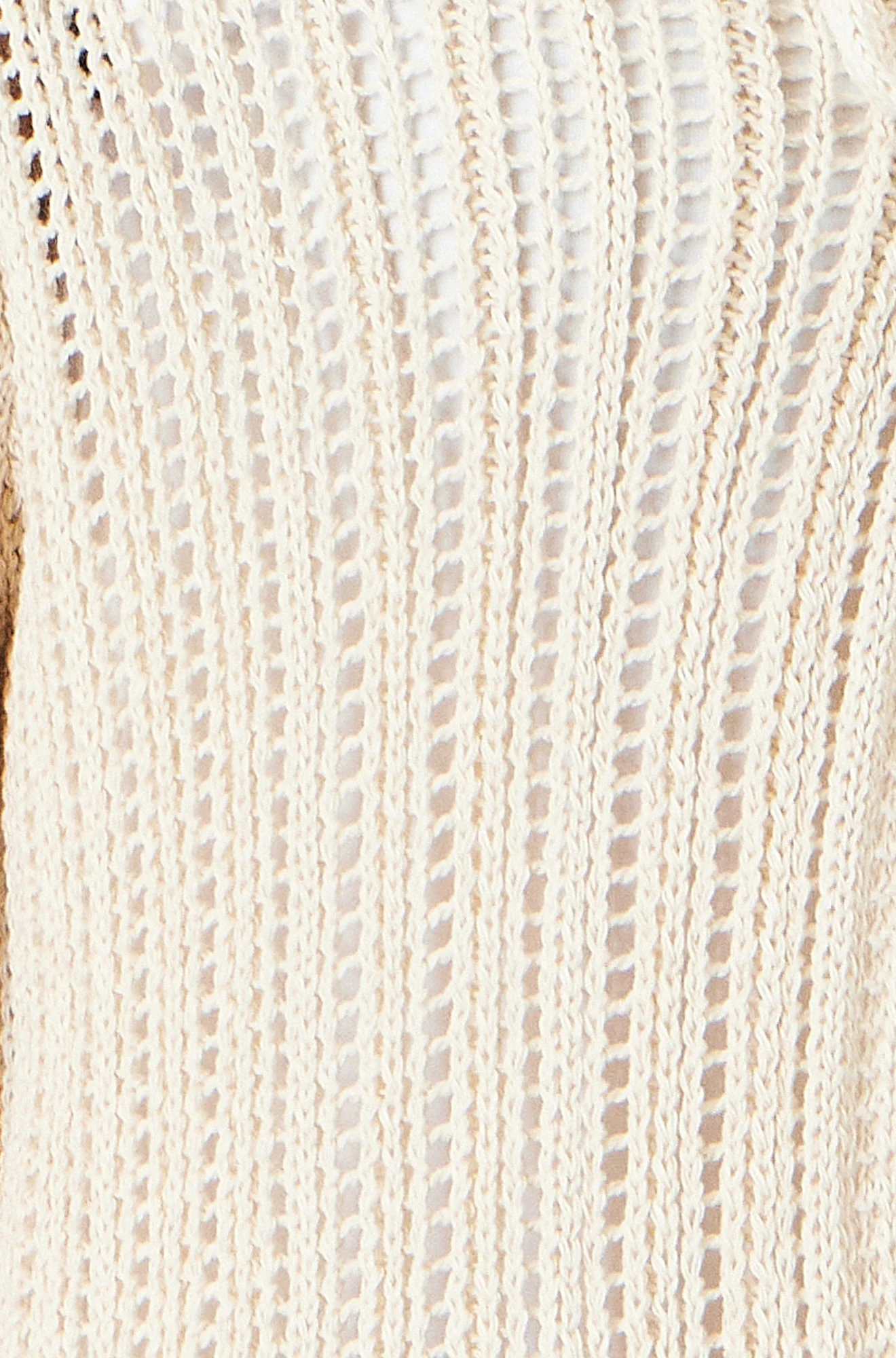 Yumi Beige Tie Front Pointelle Cardigan - Image 6