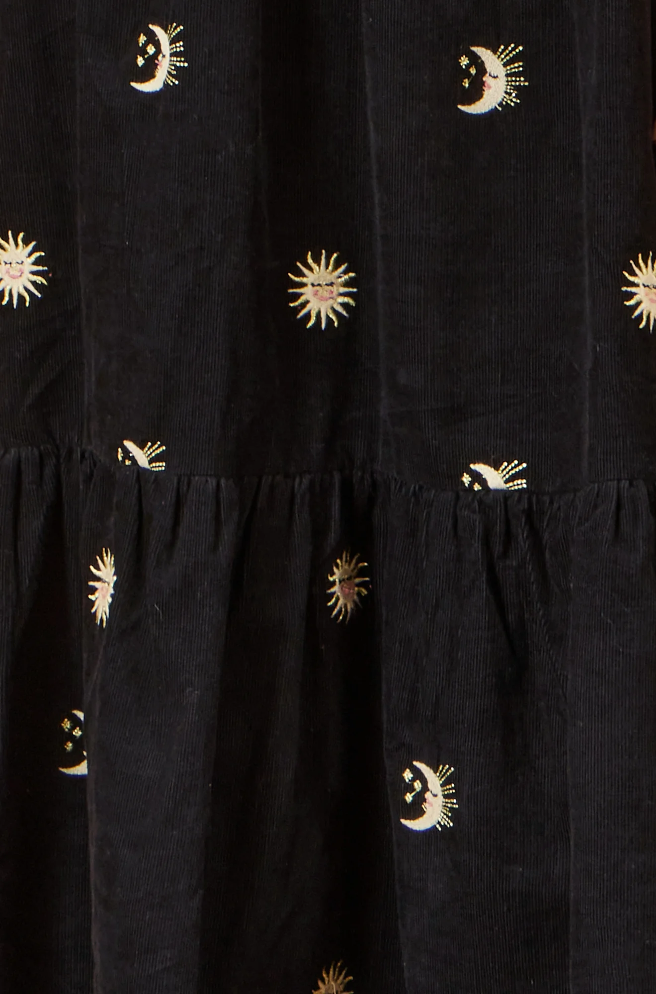 Yumi Black Cosmic Embroidery Cord Midi Shirt Dress - Image 5