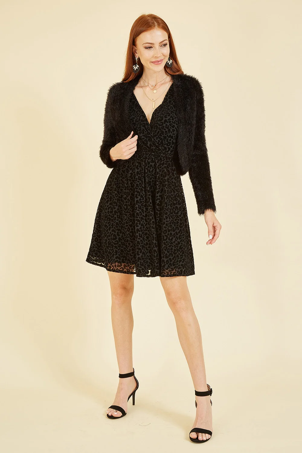 Yumi Black Eyelash Knit Bolero - Image 6