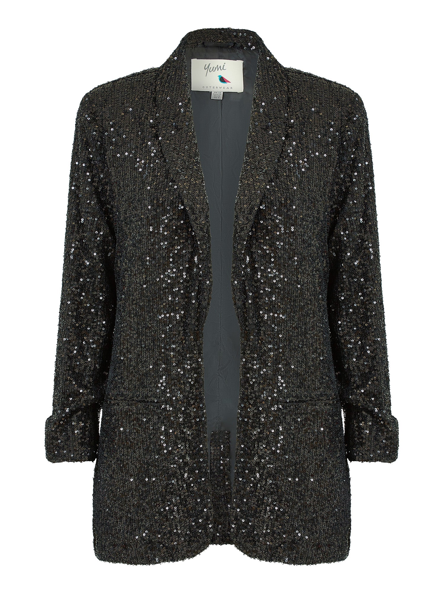 Yumi Black Sequin Blazer With Pockets - Image 4