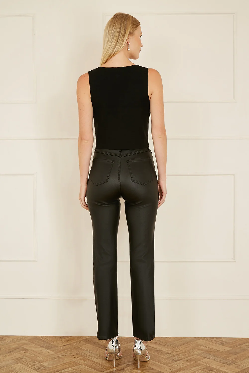 Yumi Black Sequin Waistcoat With Knitted Back - Image 4