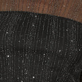 Yumi Black Sparkle Print Mesh Stretch Fitted Top - Image 7