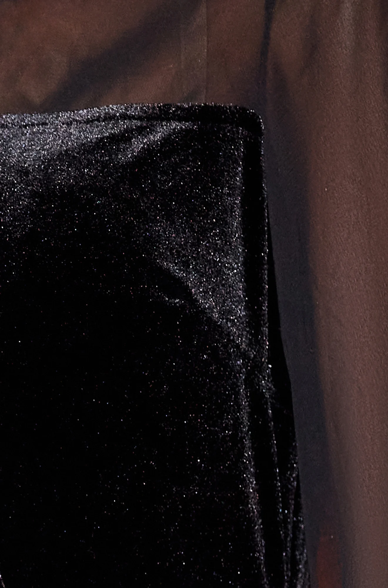Yumi Black Velvet Pussy bow Sheer Sleeves Skater Dress - Image 8