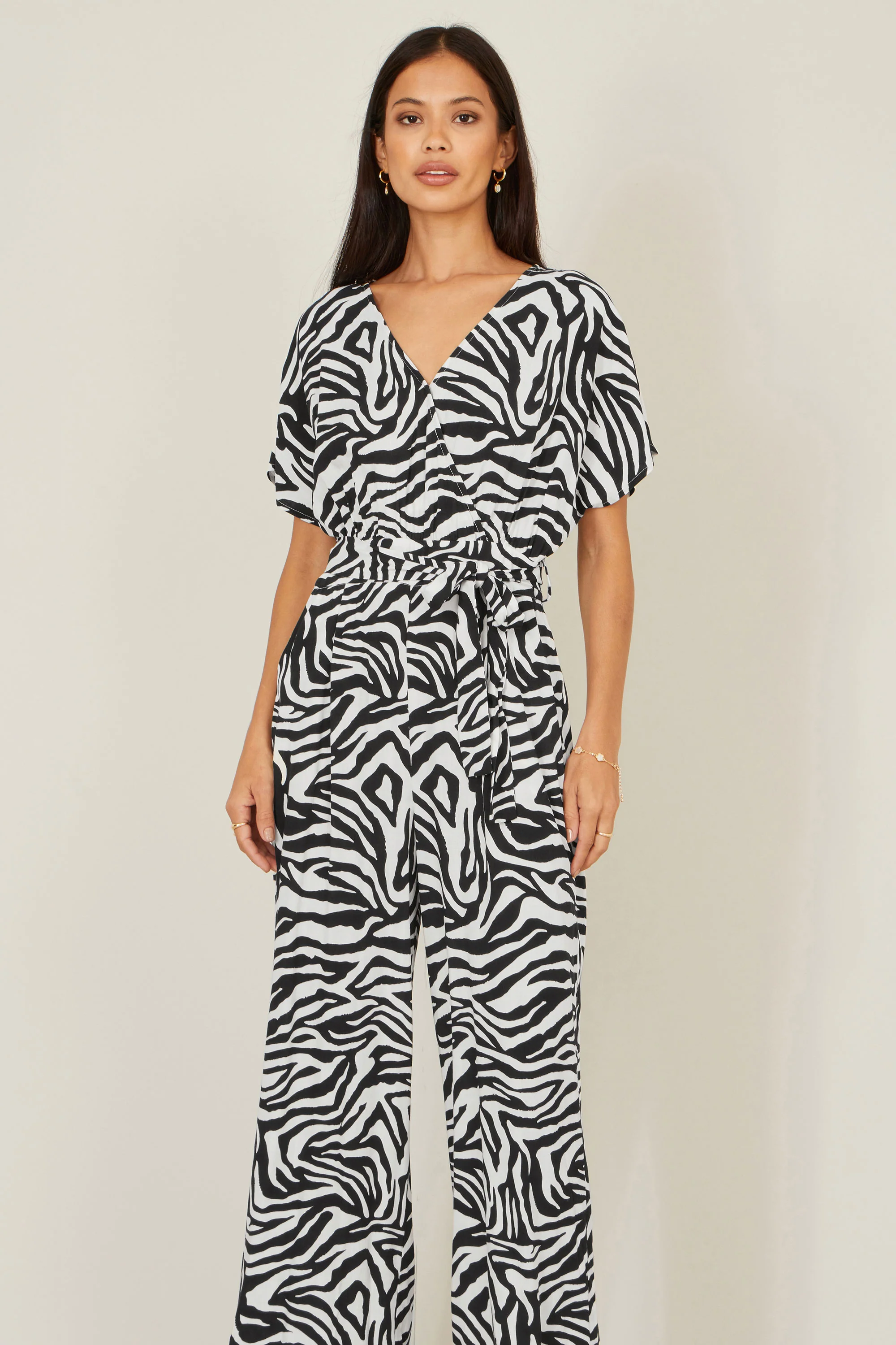 Yumi Black Zebra Print Relaxed Jumpsuit - Image 5