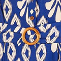 Yumi Blue Abstract Geo Print Relaxed Midi Shirt Dress With Belt - Image 5