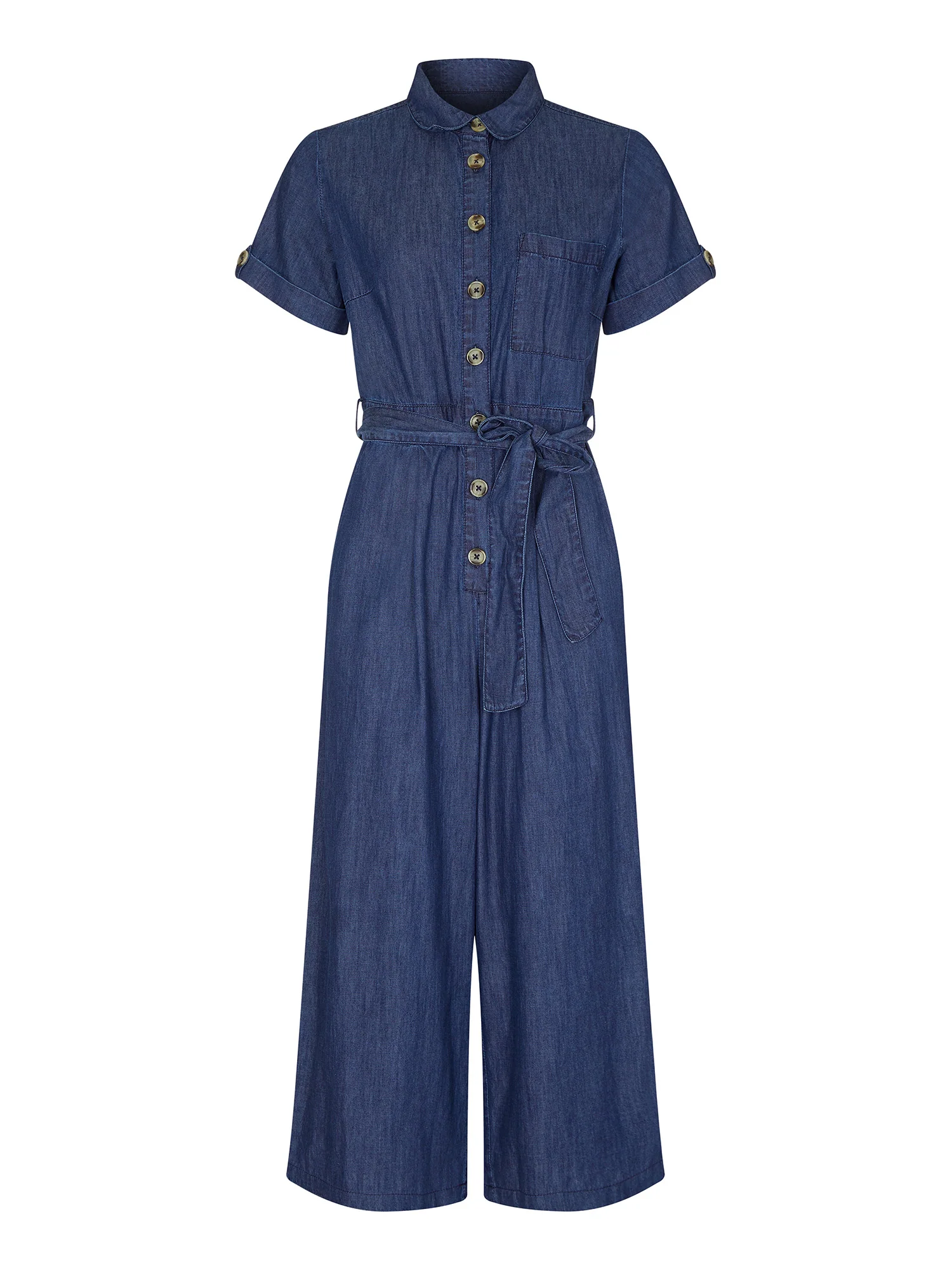 Yumi Blue Button Denim Jumpsuit - Image 3