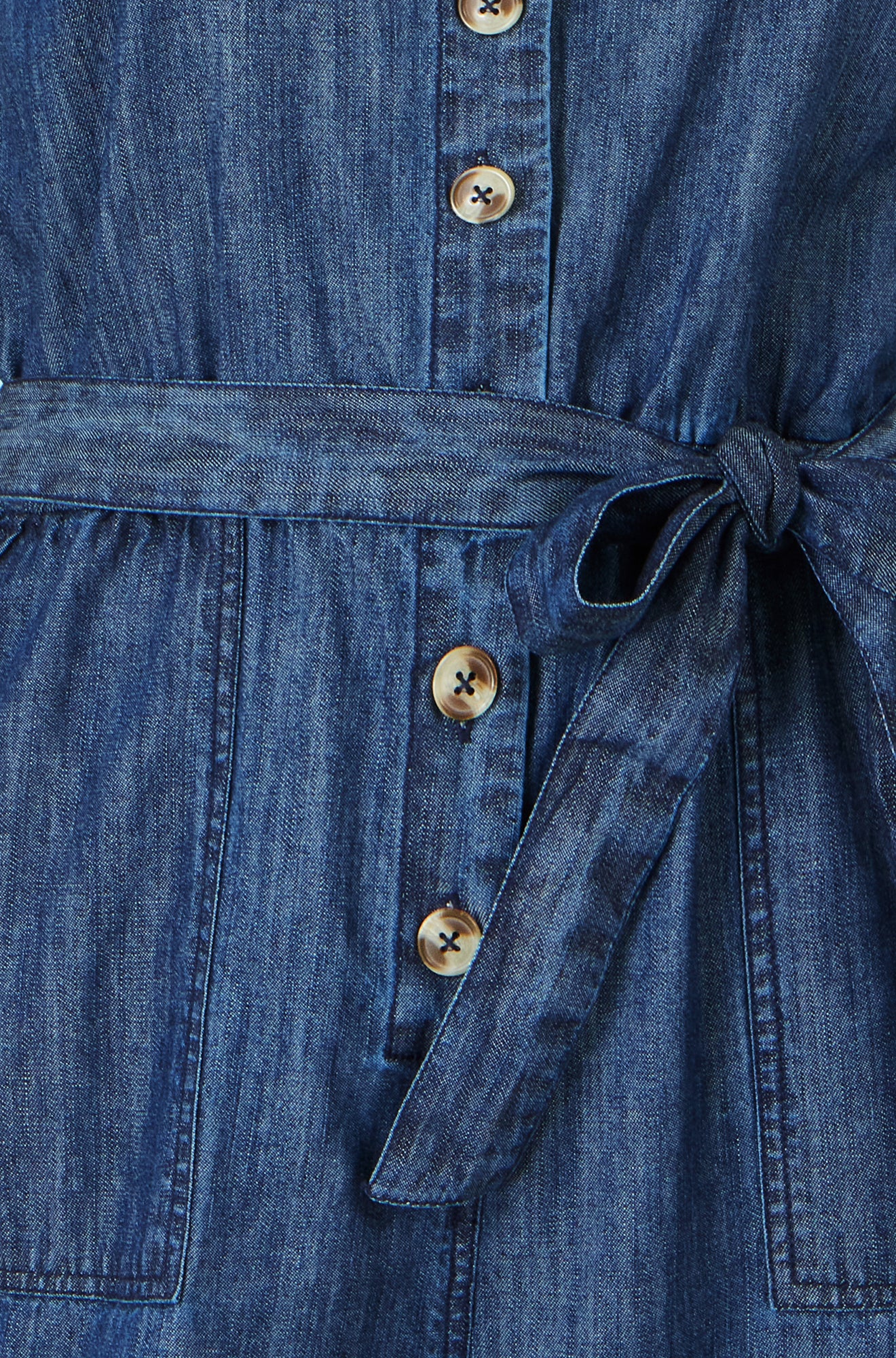 Yumi Blue Chambray Button Through Jumpsuit - Image 6