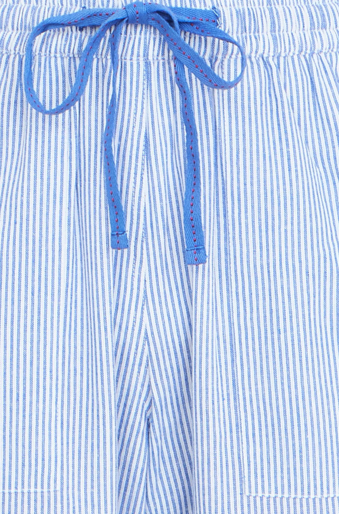 Yumi Blue Cotton Stripe Cropped Trousers - Image 5