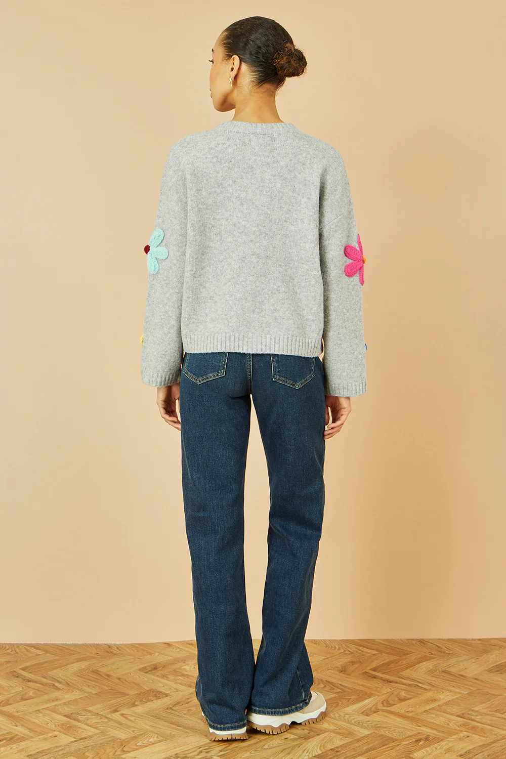 Yumi Blue Dark Wash Stretch Wide Leg Jeans - Image 3