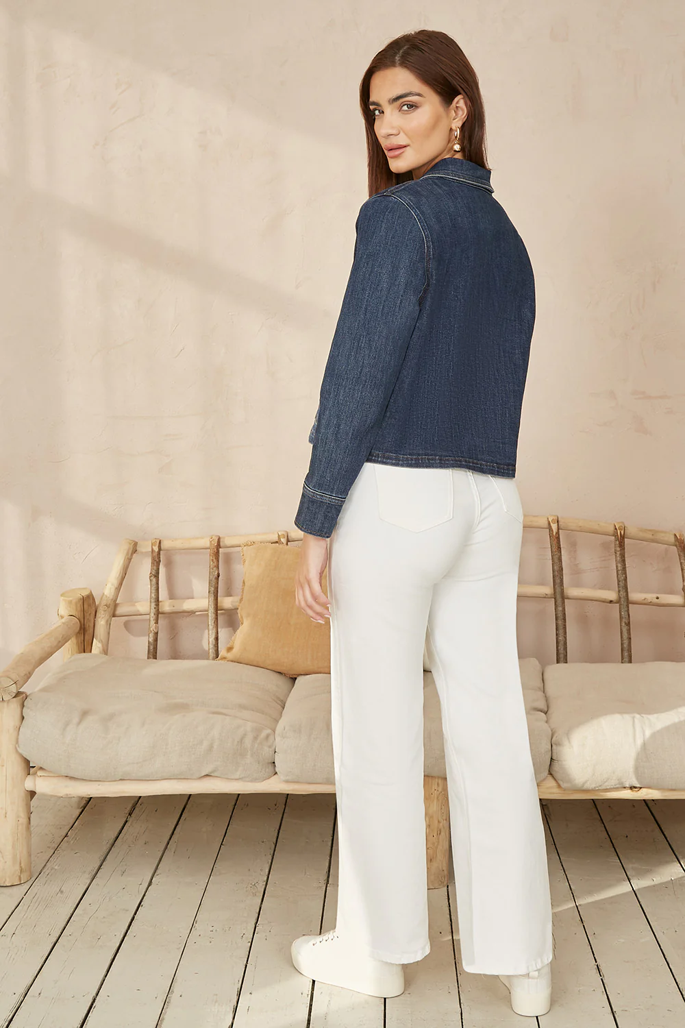 Yumi Blue Denim Jacket With Patch Pockets - Image 3
