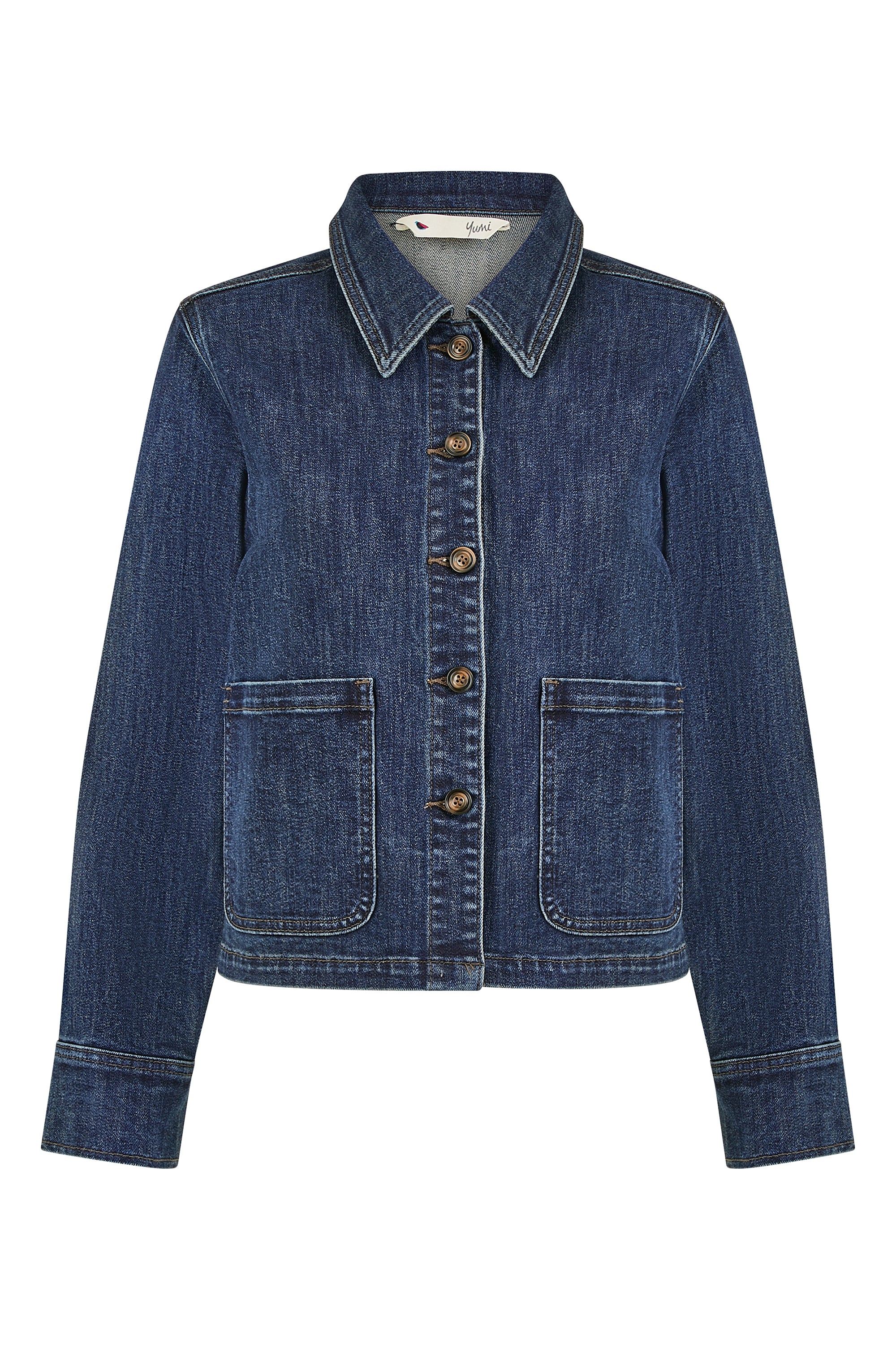 Yumi Blue Denim Jacket With Patch Pockets - Image 4