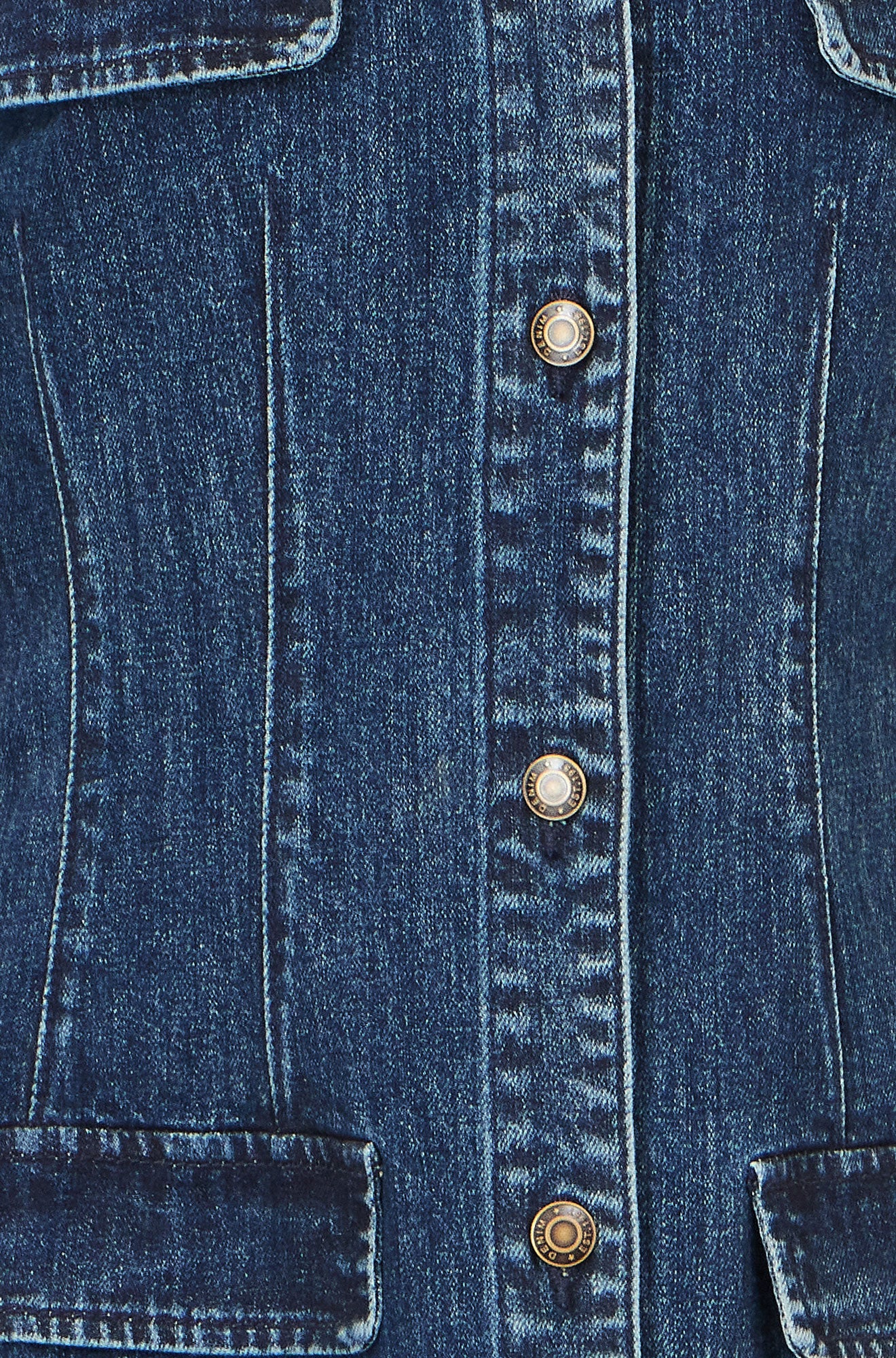 Yumi Blue Denim Stretch Shirt Dress With Pocket Details - Image 7