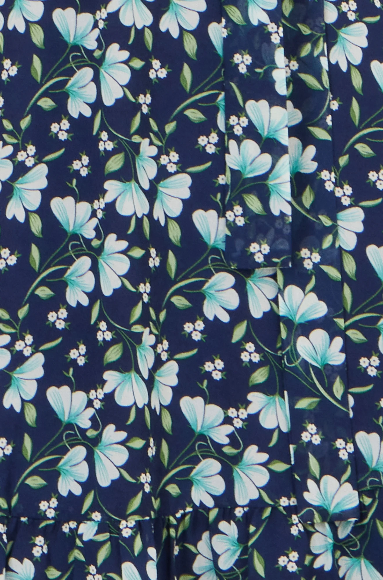 Yumi Blue Floral Skater Wrap Dress - Image 6