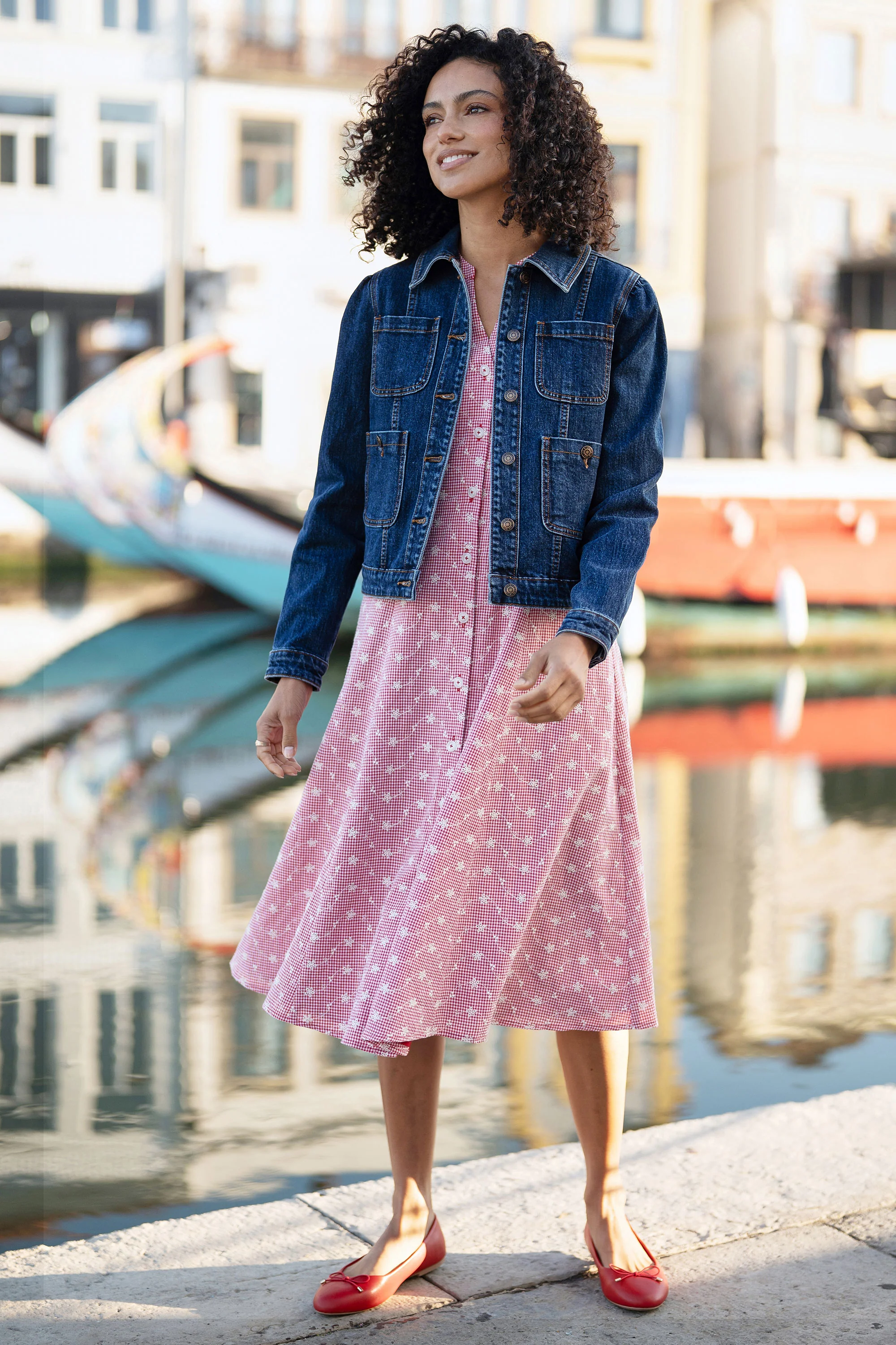Yumi Blue Stretch Denim Jacket With Pocket Detail - Image 2