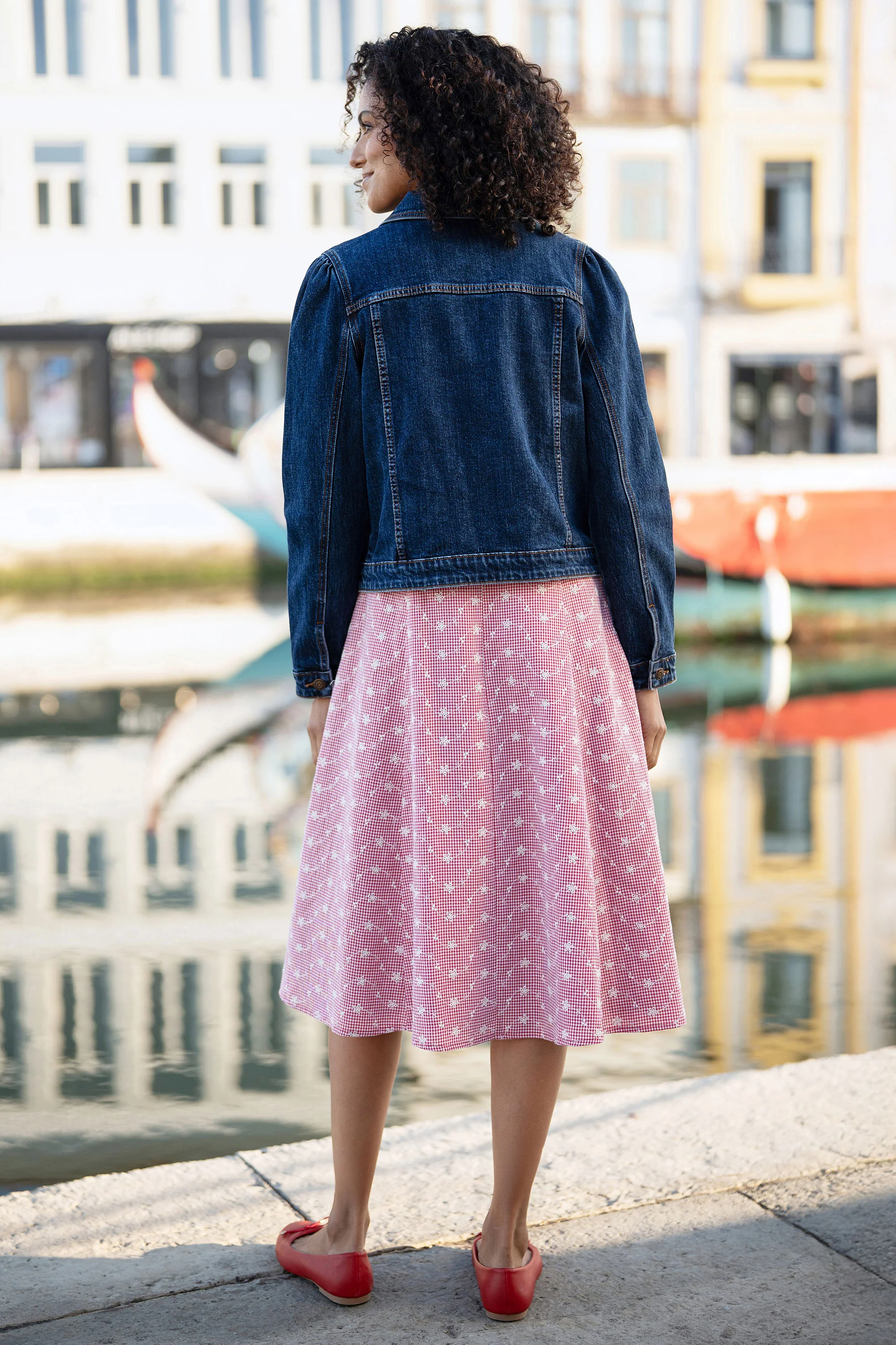Yumi Blue Stretch Denim Jacket With Pocket Detail - Image 5
