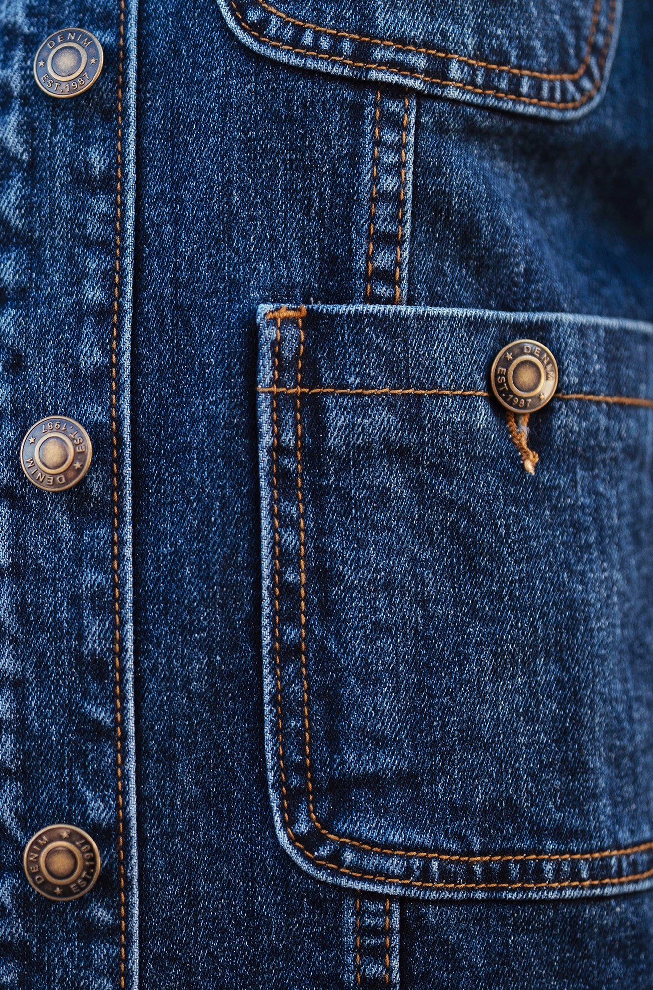 Yumi Blue Stretch Denim Jacket With Pocket Detail - Image 9