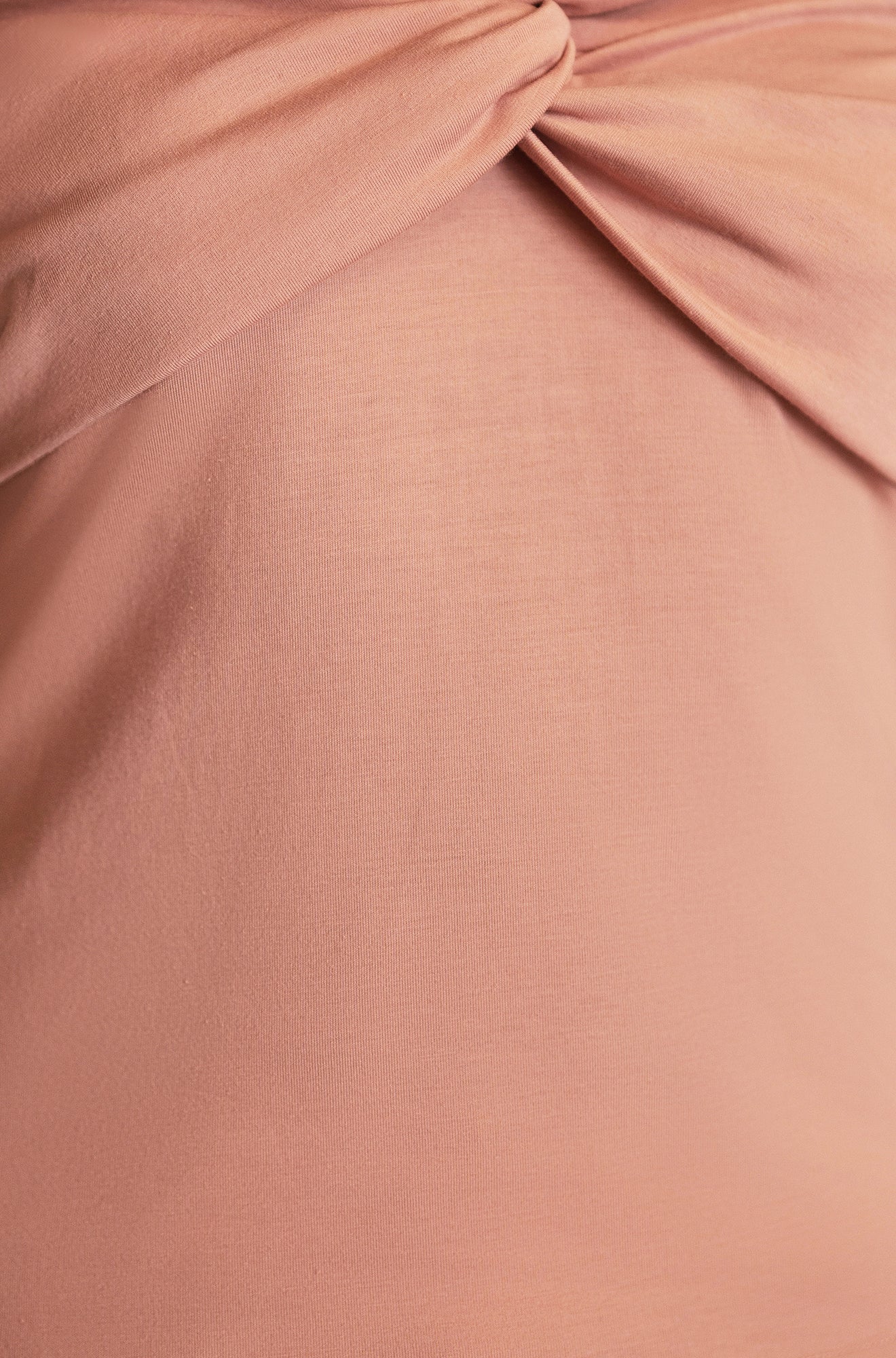 Yumi Blush Jersey Cotton Bardot Top With Knot Detail - Image 5