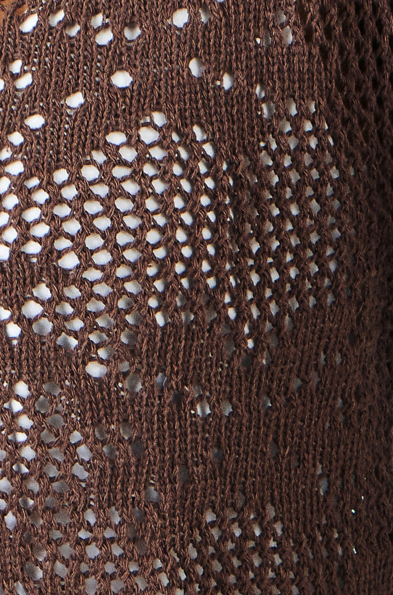Yumi Brown Flower Crochet Button Up Cardigan - Image 6