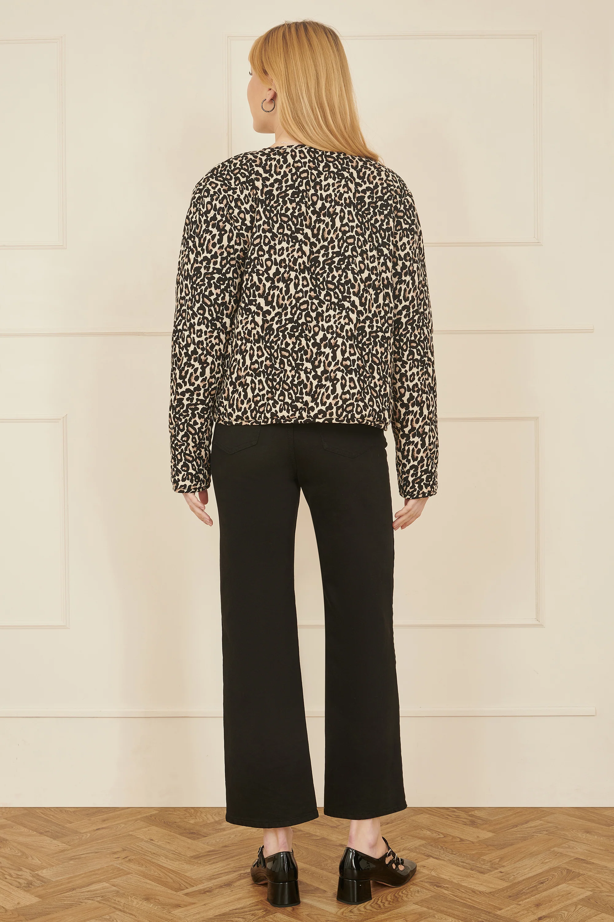 Yumi Brown Leopard Print Boxy Jacket - Image 3