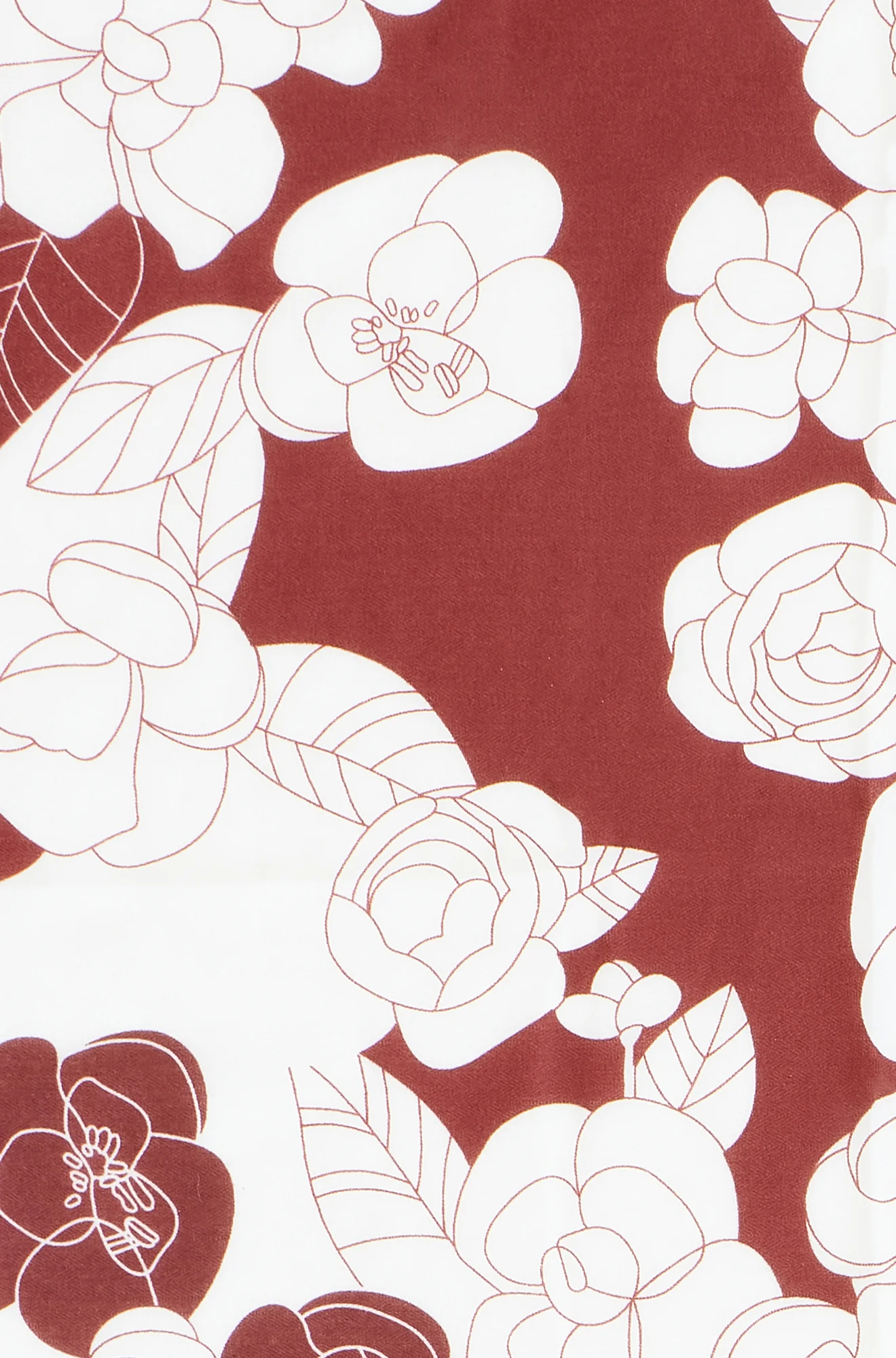 Yumi Brown Viscose Floral Scarf - Image 2