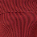 Yumi Burgundy Bardot Knitted Fitted Midi Dress - Image 5
