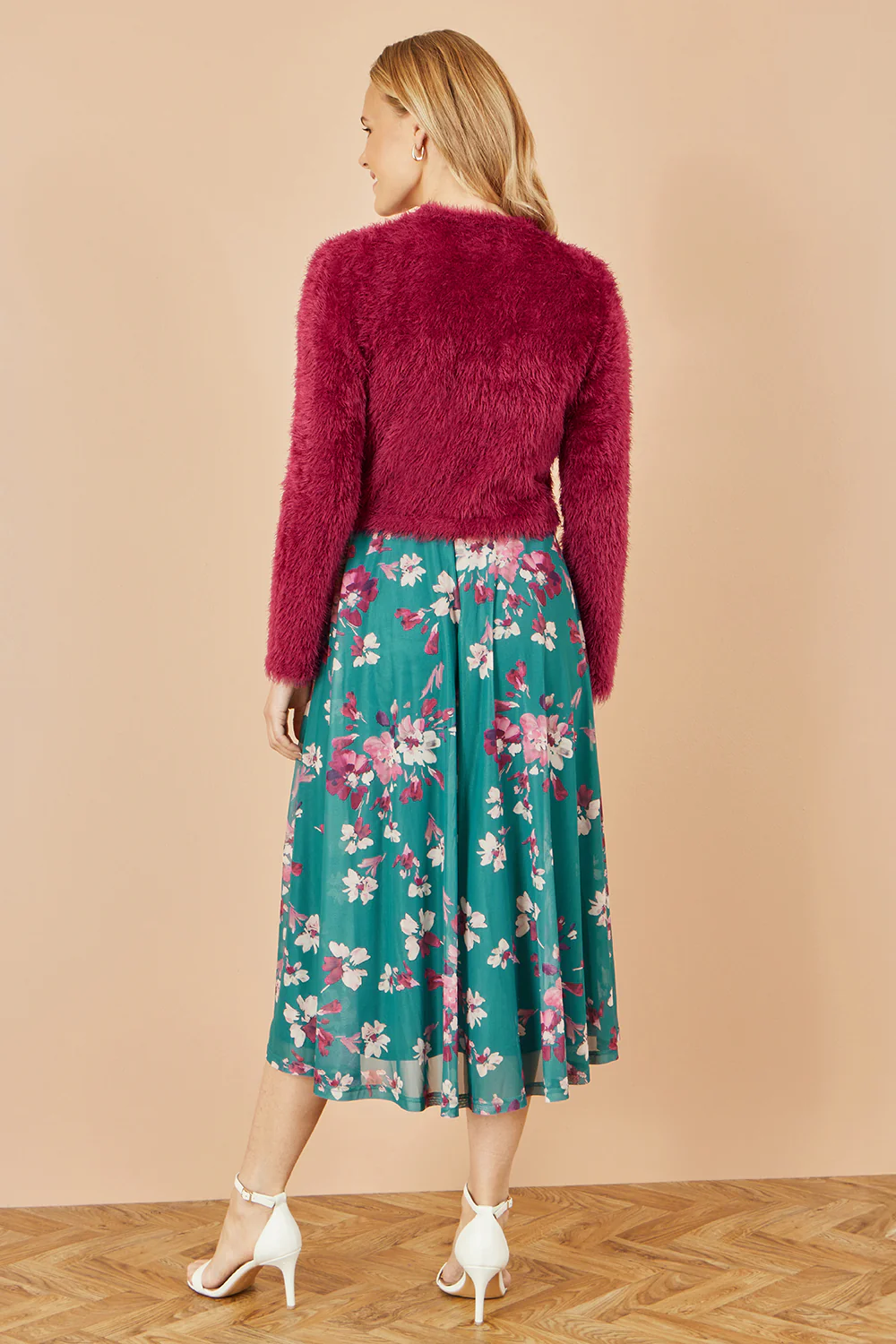 Yumi Burgundy Eyelash Knit Bolero - Image 4