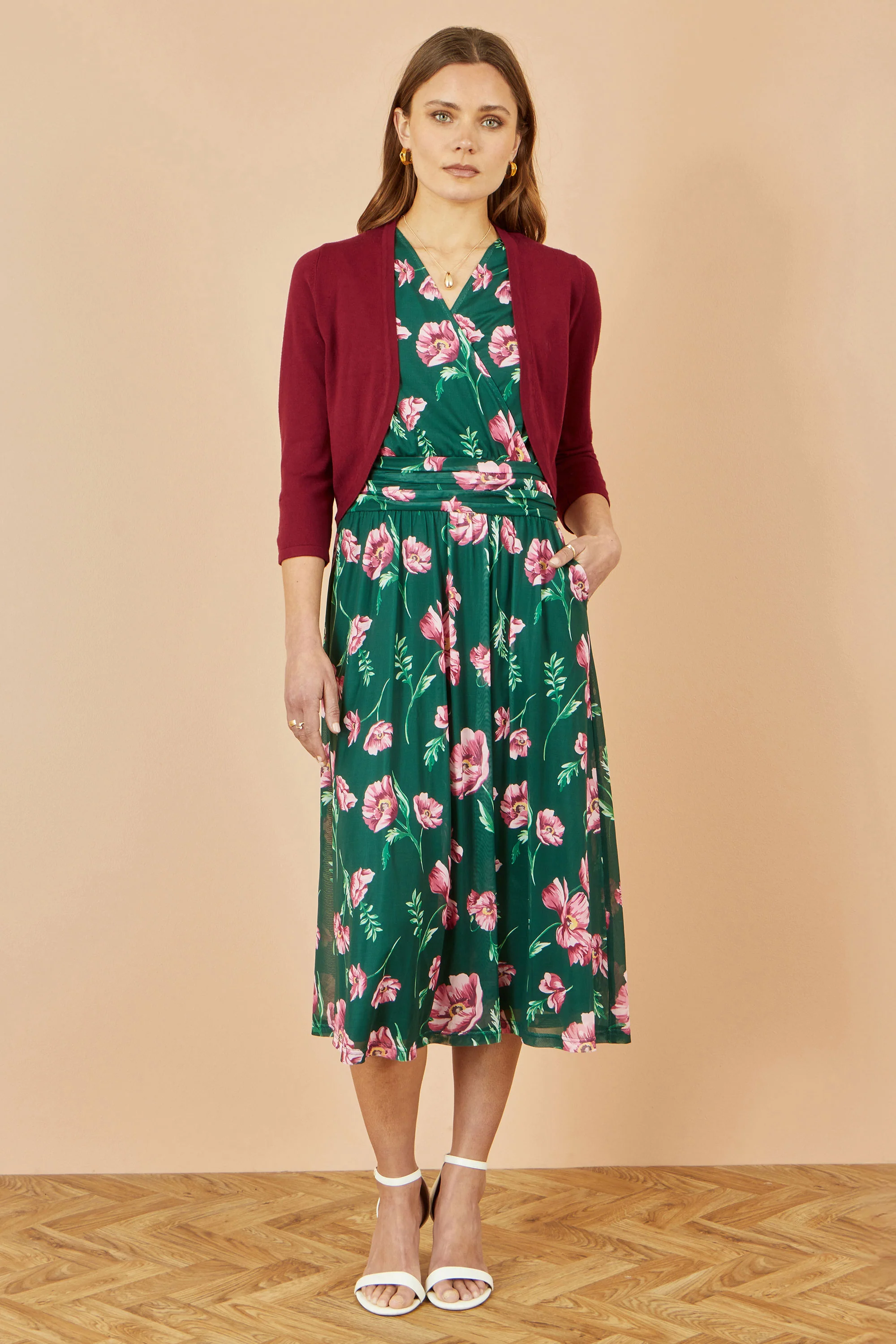 Yumi Burgundy Knitted Bolero - Image 3