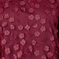 Yumi Burgundy Sheer Sleeve Applique Flower Top - Image 6