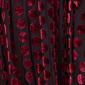 Yumi Burgundy Velour Spot Midi Skater Dress - Image 7