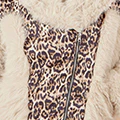 Yumi Cream Fur Biker Jacket With Leopard Print - Image 6