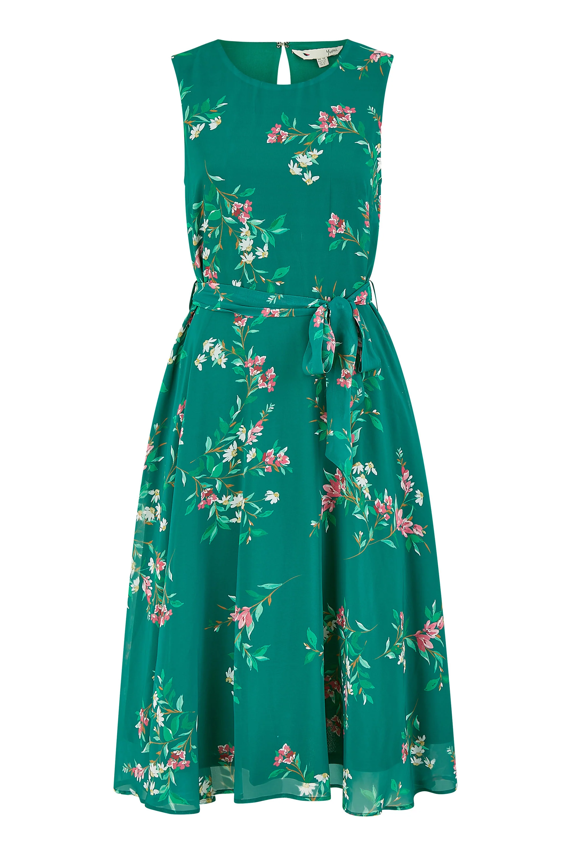 Yumi Green Daisy Print Skater Dress - Image 6