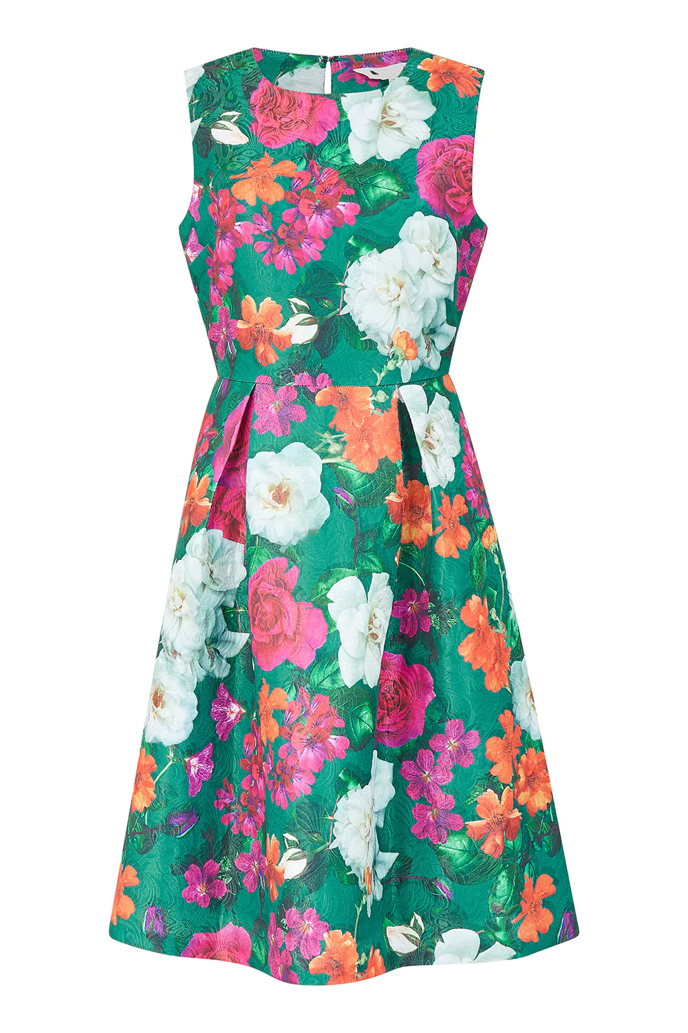 Yumi Green Floral Jacquard Skater Dress - Image 4