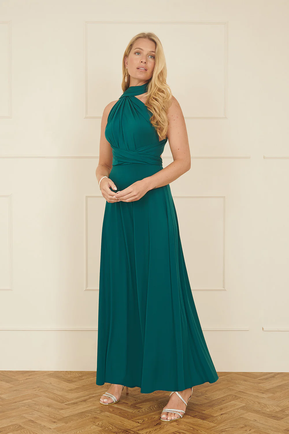 Yumi Green Jersey Stretch Multiway Midi Dress - Image 4