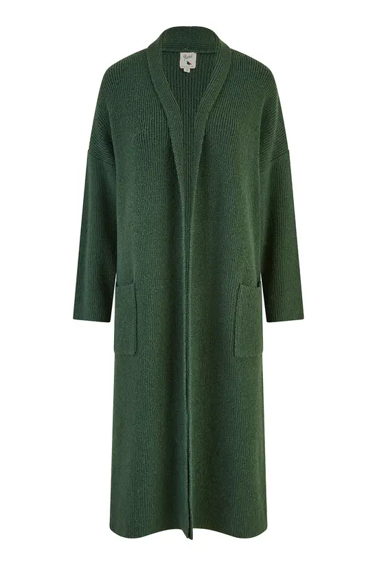 Yumi Green Knitted Maxi Cardigan With Pockets - Image 5