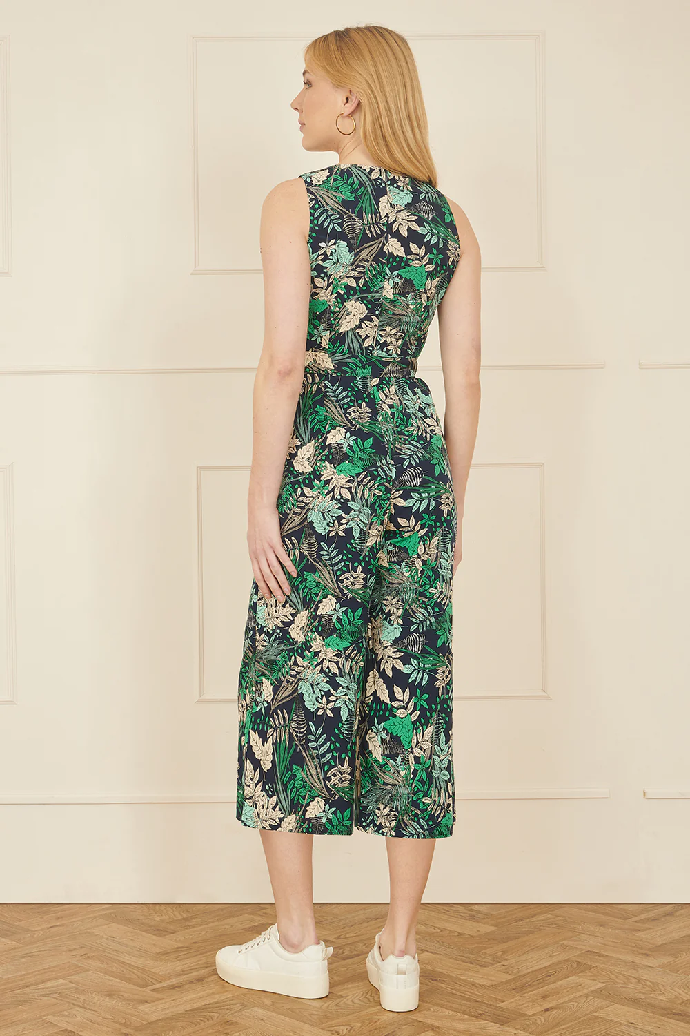Yumi Green Leaf Culotte Jumpsuit - Image 3