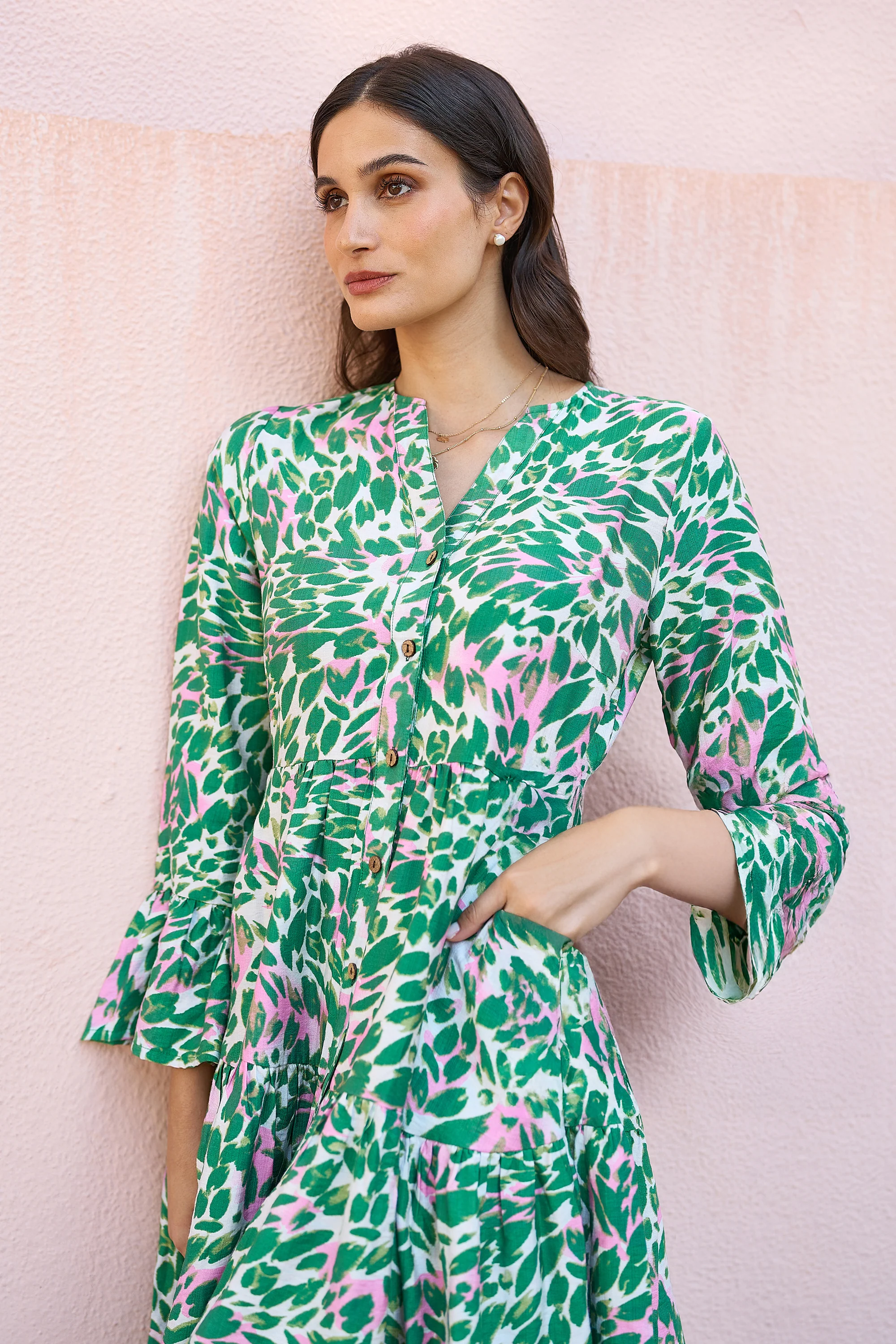 Yumi Green Leopard Print Tunic - Image 3