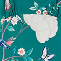 Yumi Green Mesh Bird And Floral Print Midi Dress With Ruffles - Image 7