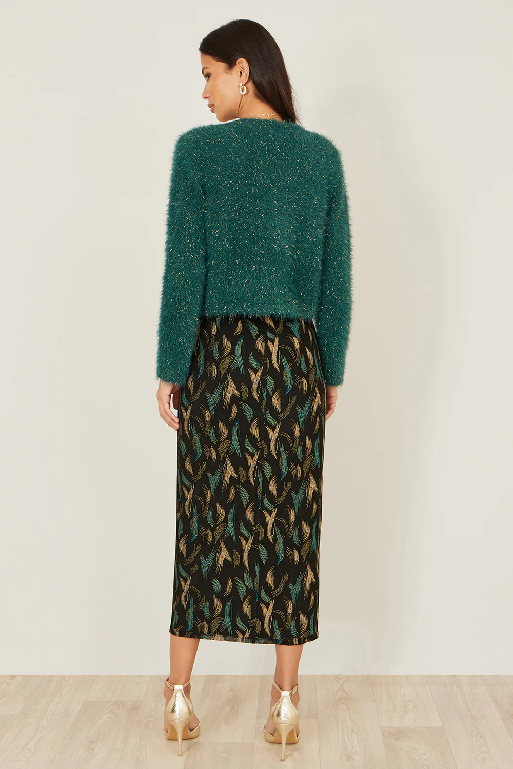 Yumi Green Metallic Fluffy Eyelash Bolero - Image 5