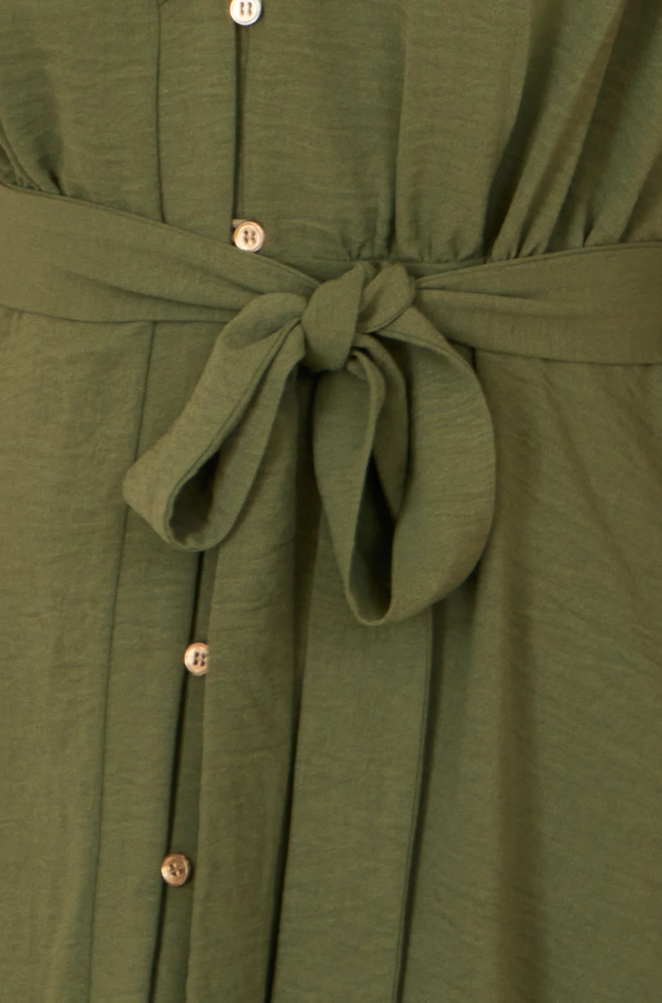 Yumi Green Ruffle Collar Midi Shirt Dress - Image 6