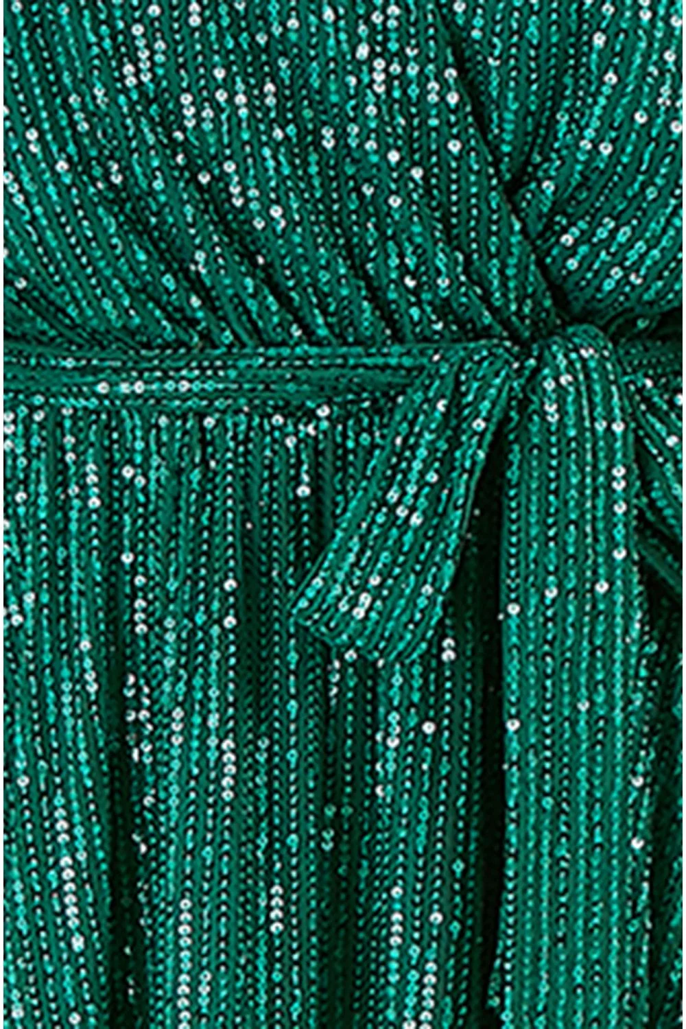 Yumi Green Sequin Kimono Midi Wrap Dress - Image 8