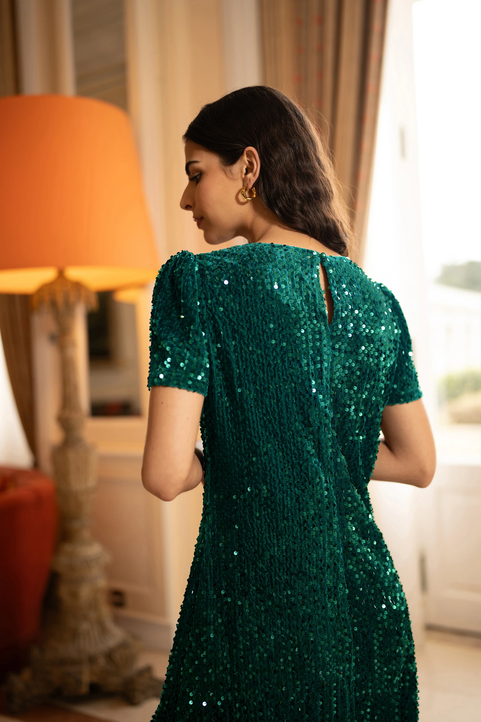 Yumi Green Sequin Tunic Dress - Image 4