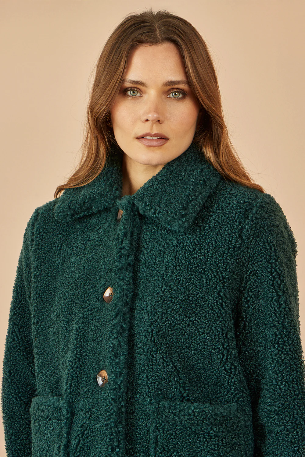 Yumi Green Short Teddy Bear Jacket - Image 2