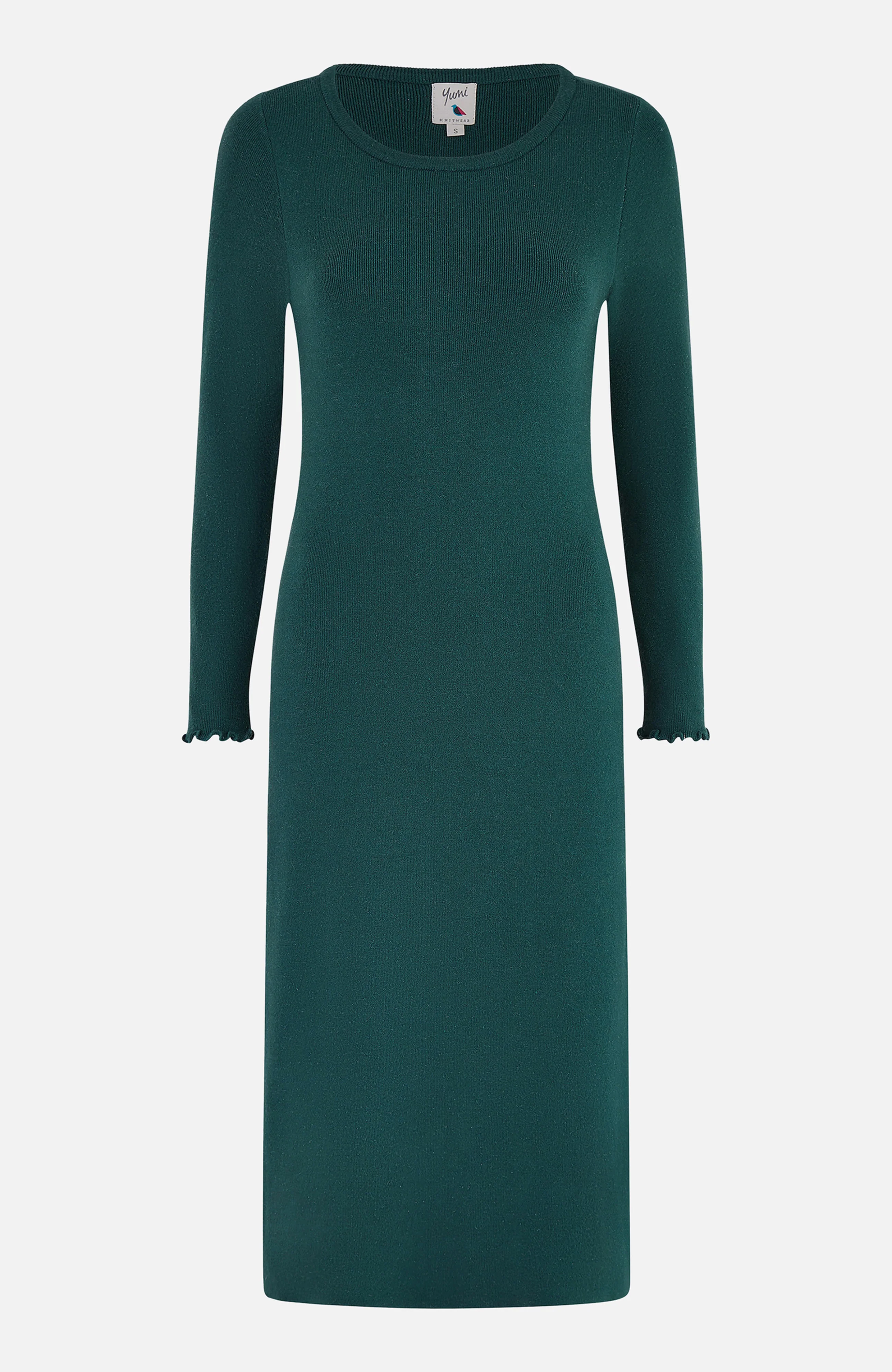 Yumi Green Sparkle Knit Midi Jumper Dress - Image 4