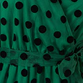 Yumi Green Spot Mesh Wrap Midi Skater Dress - Image 5