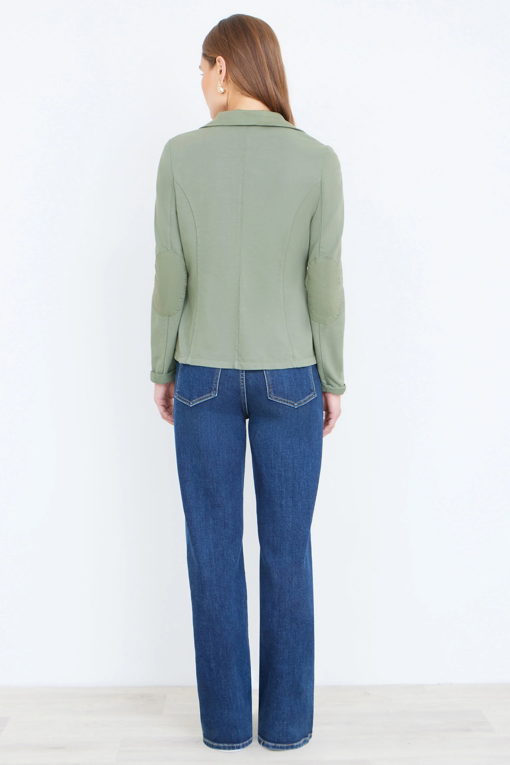 Yumi Green Stretch Cotton Blazer - Image 4