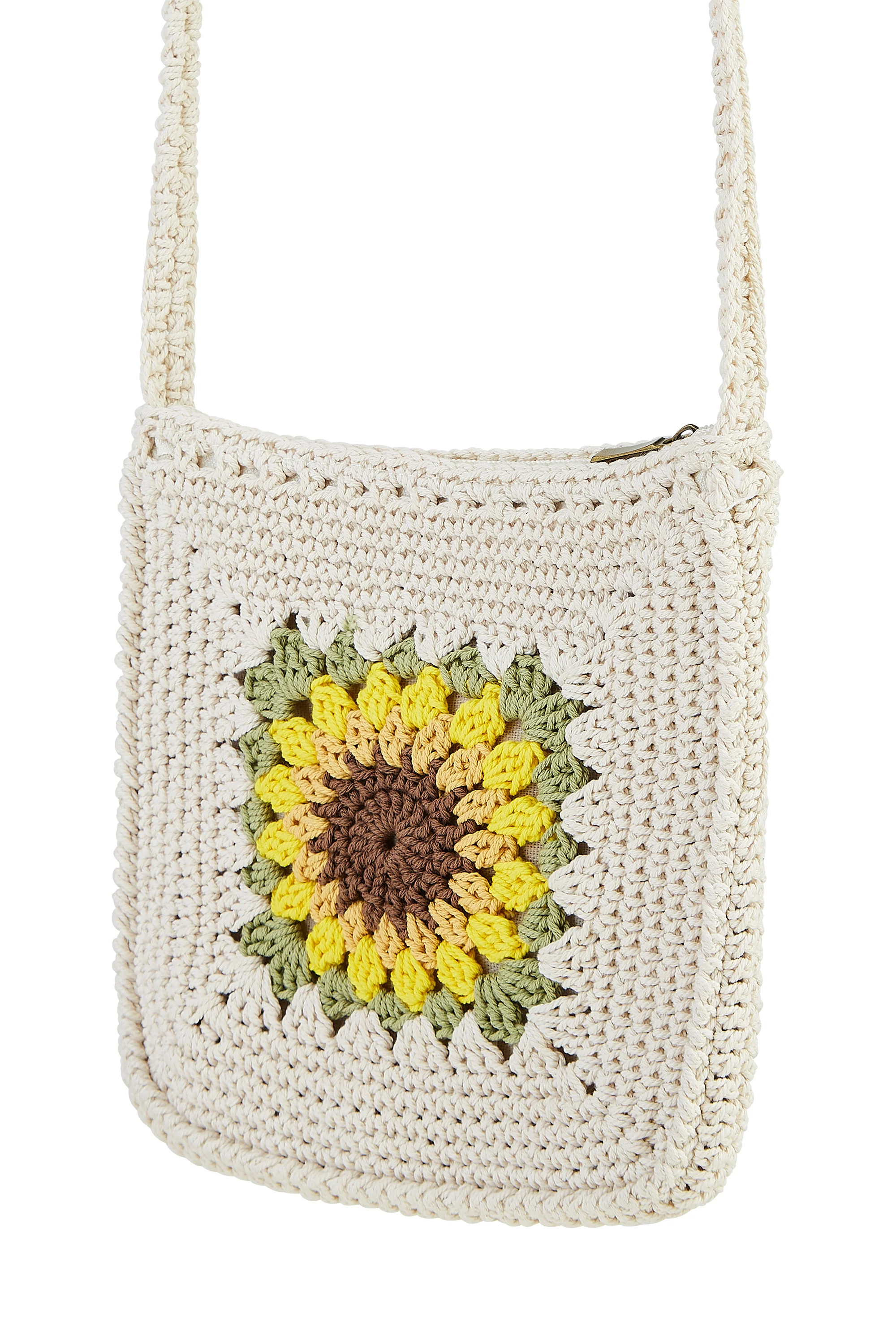 Yumi Handmade White Sunflower Crochet Bag - Image 2